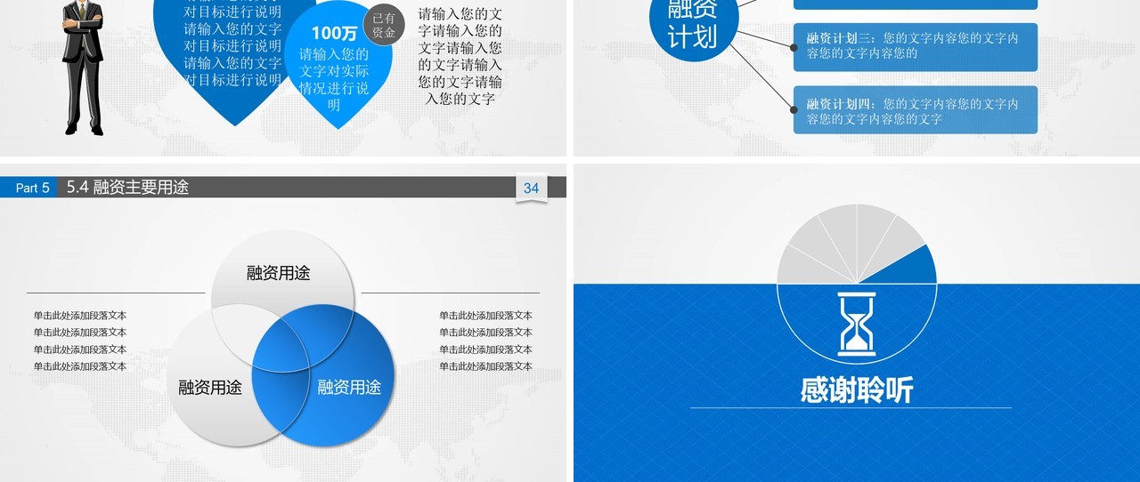 蓝色创业商业计划书PPT模板
