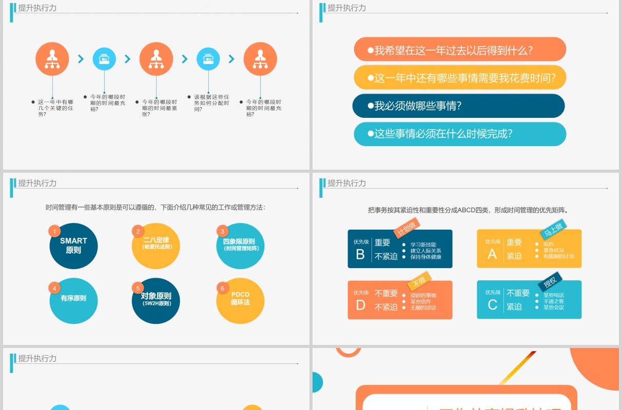 简约企业员工工作效率与能力提升PPT模板