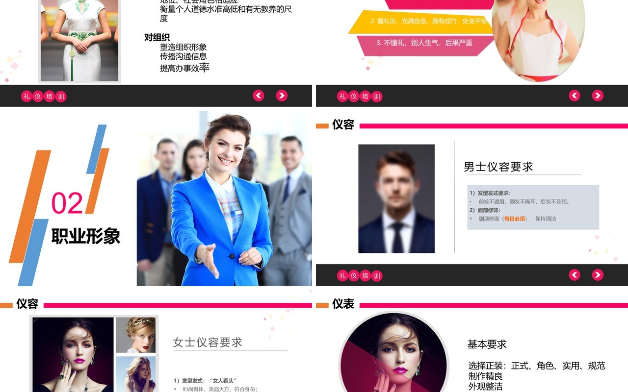 公司职场职业形象商务礼仪培训PPT模板课件
