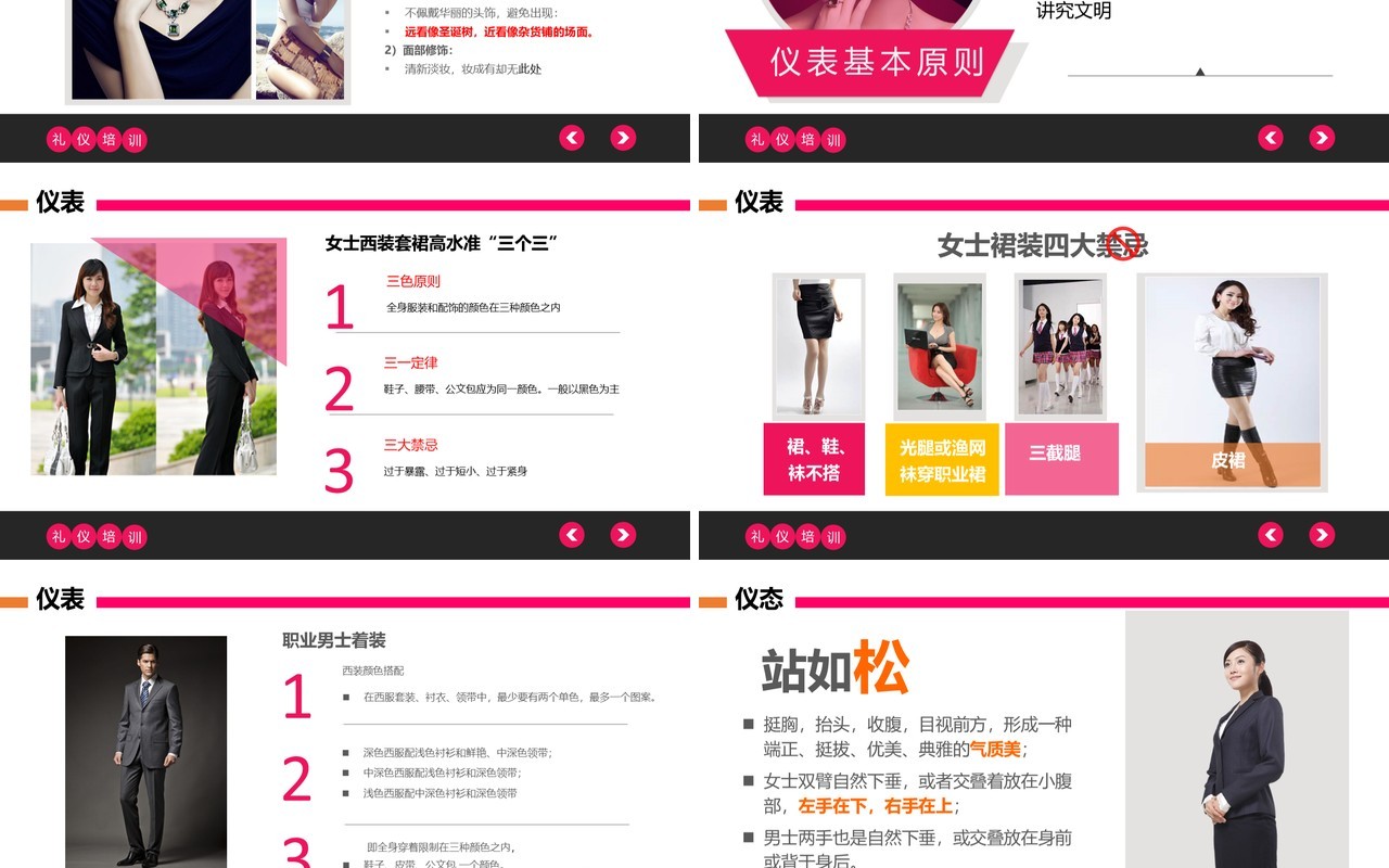 公司职场职业形象商务礼仪培训PPT模板课件