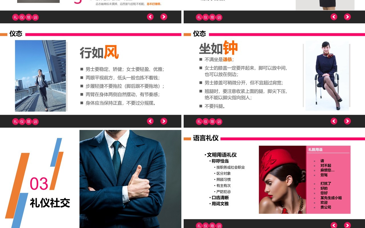 公司职场职业形象商务礼仪培训PPT模板课件