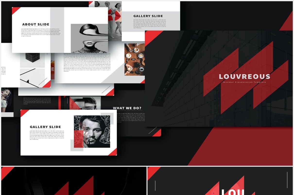 时尚作品展示PPT模板LOUV Powerpoint Template