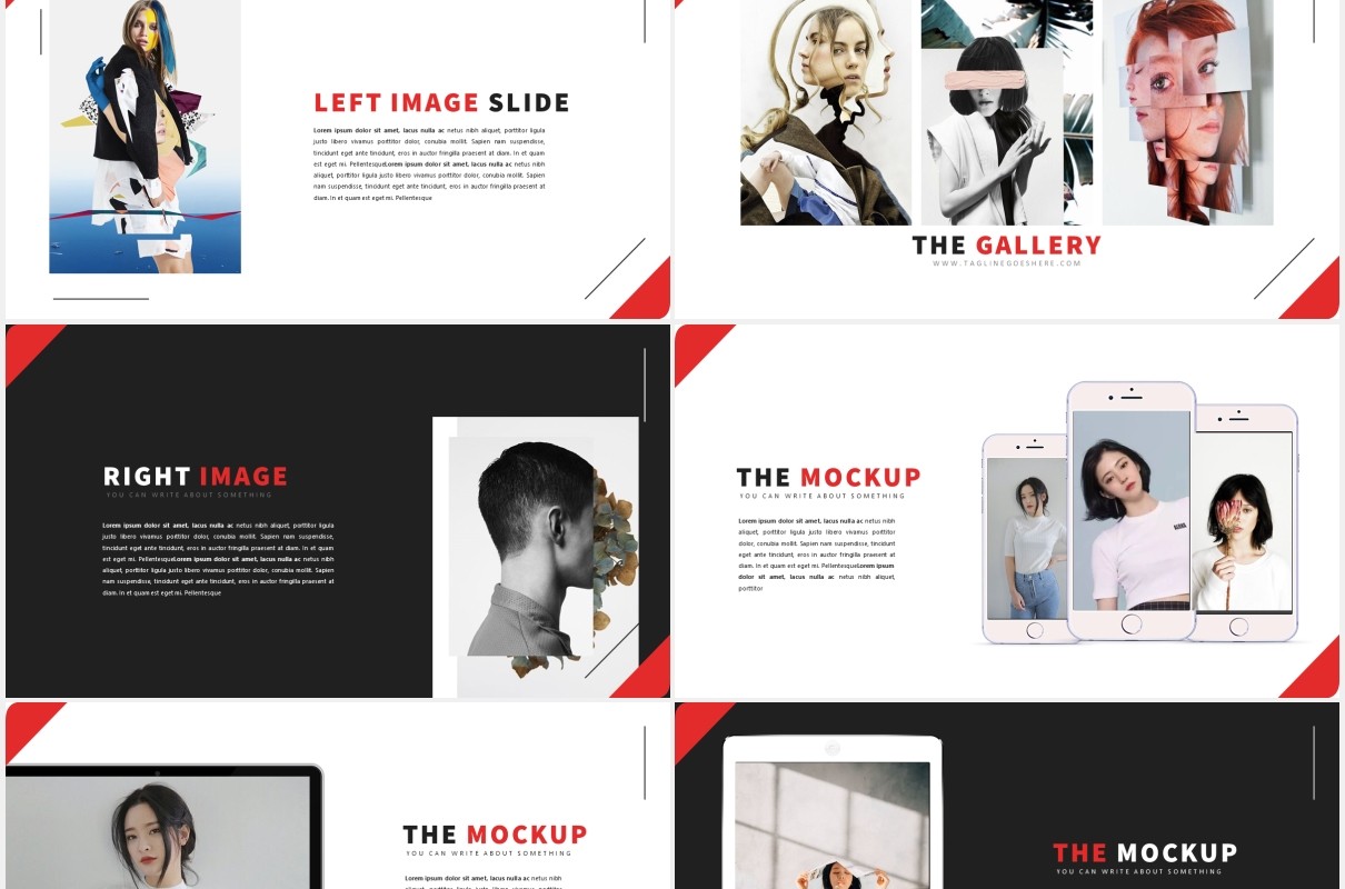 时尚作品展示PPT模板LOUV Powerpoint Template