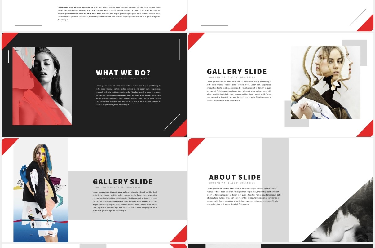 时尚作品展示PPT模板LOUV Powerpoint Template