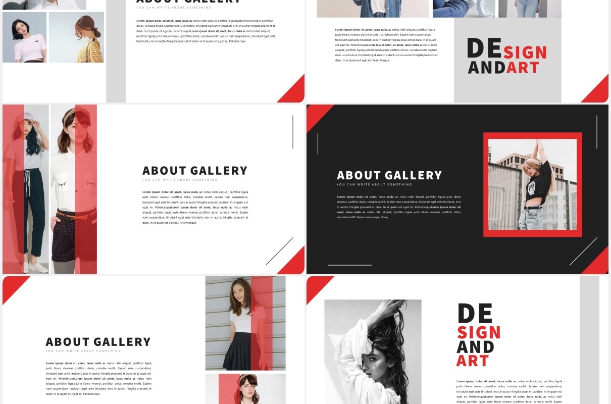 时尚作品展示PPT模板LOUV Powerpoint Template