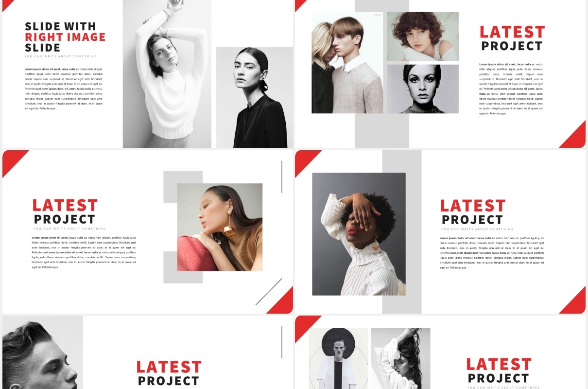 时尚作品展示PPT模板LOUV Powerpoint Template