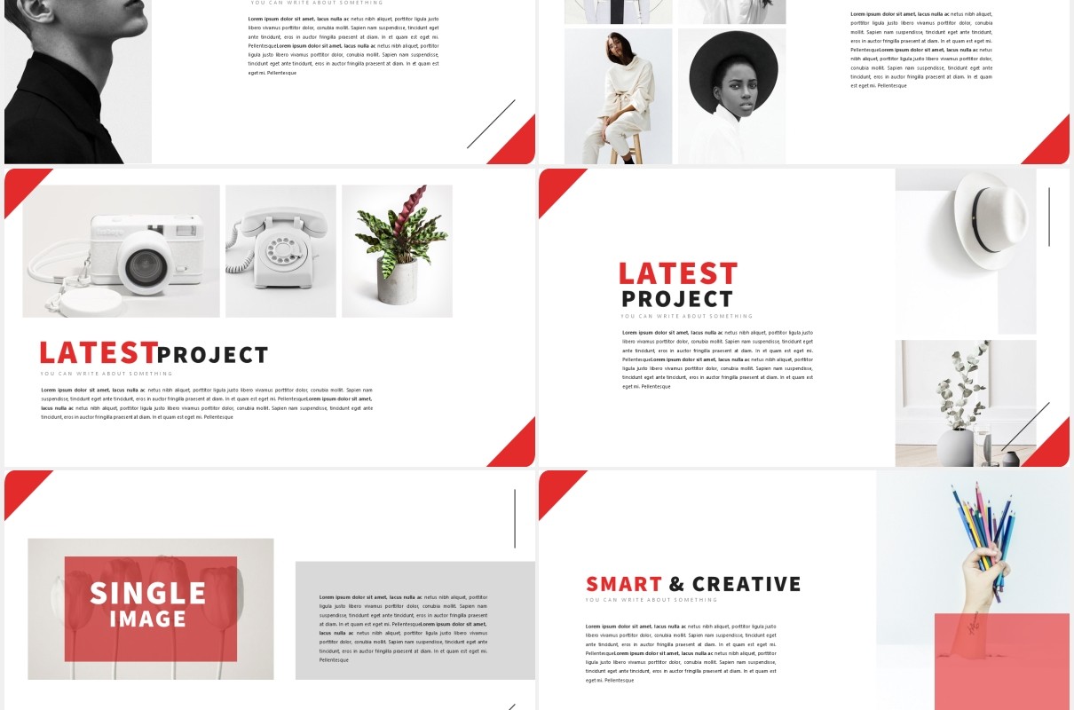时尚作品展示PPT模板LOUV Powerpoint Template