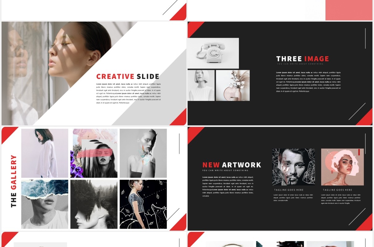 时尚作品展示PPT模板LOUV Powerpoint Template