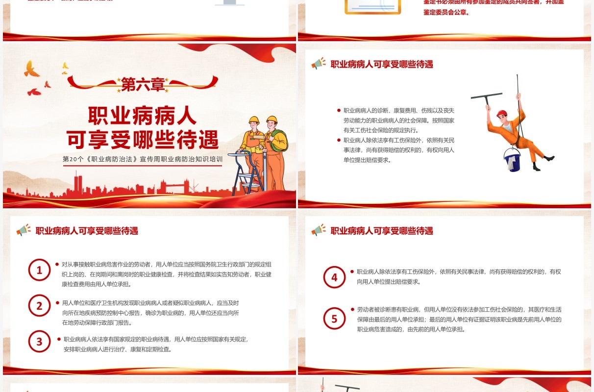 红色简约风职业病防治法宣传周介绍PPT模板
