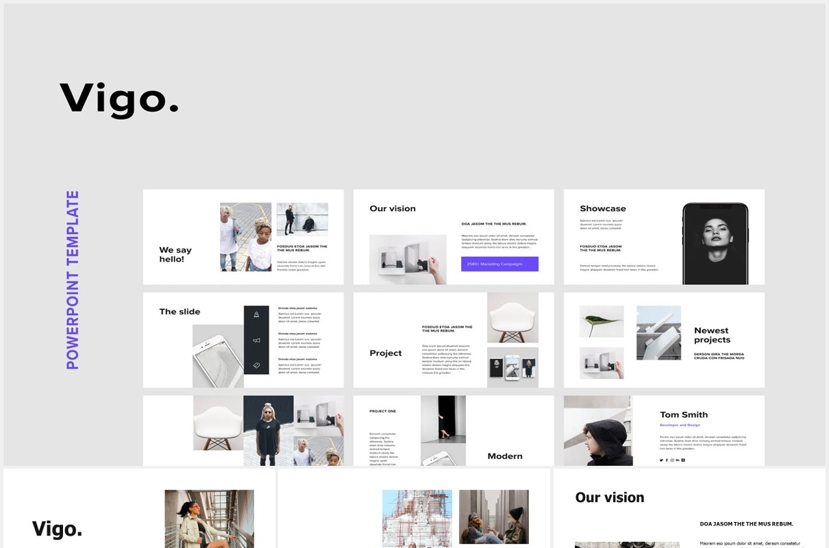 简约图文展示宣传报告PPT模板VIGO - Powerpoint Template