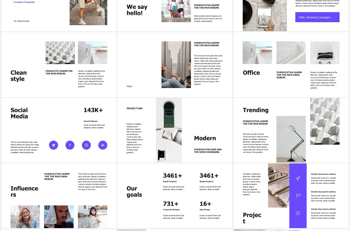 简约图文展示宣传报告PPT模板VIGO - Powerpoint Template