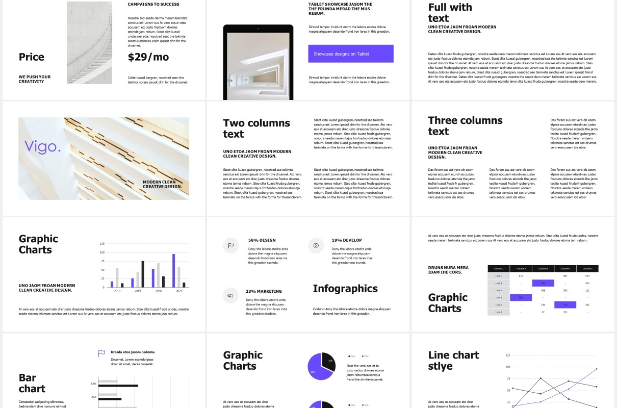 简约图文展示宣传报告PPT模板VIGO - Powerpoint Template