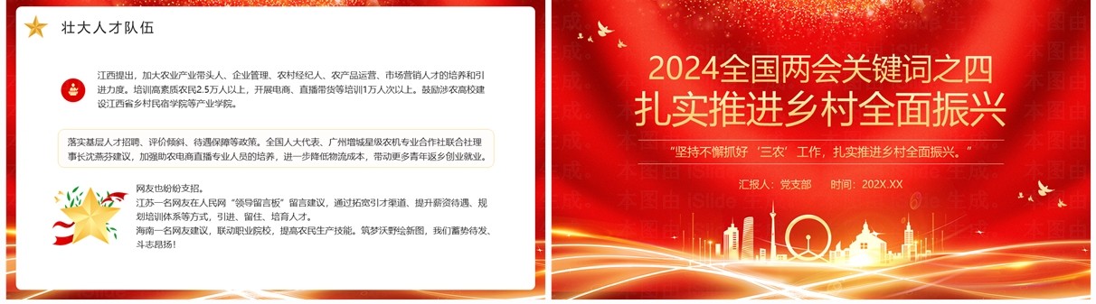 扎实推进乡村全面振兴2024全国两会关键词之四PPT模板