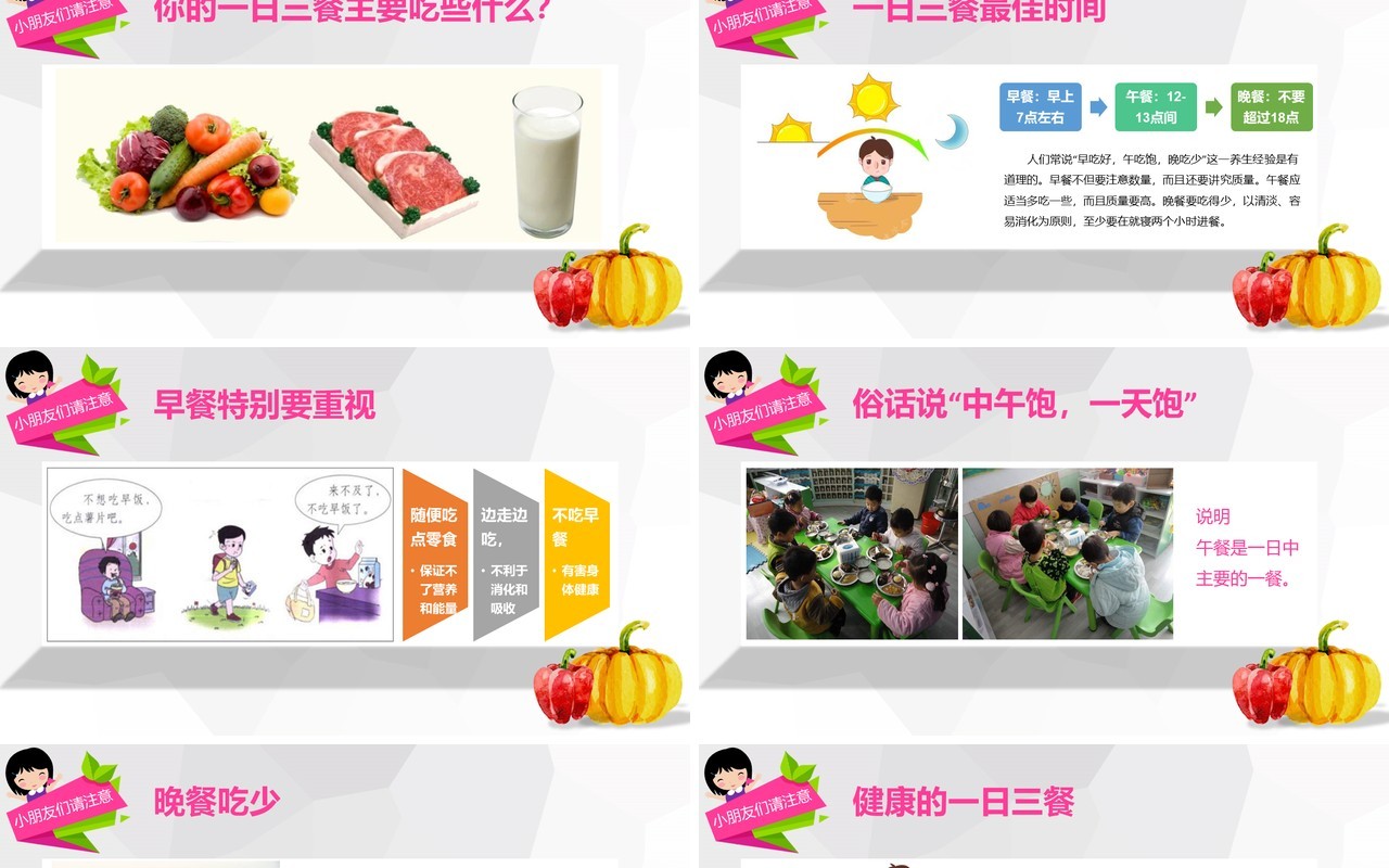 中小学生食品安全教育健康主题课件PPT模板