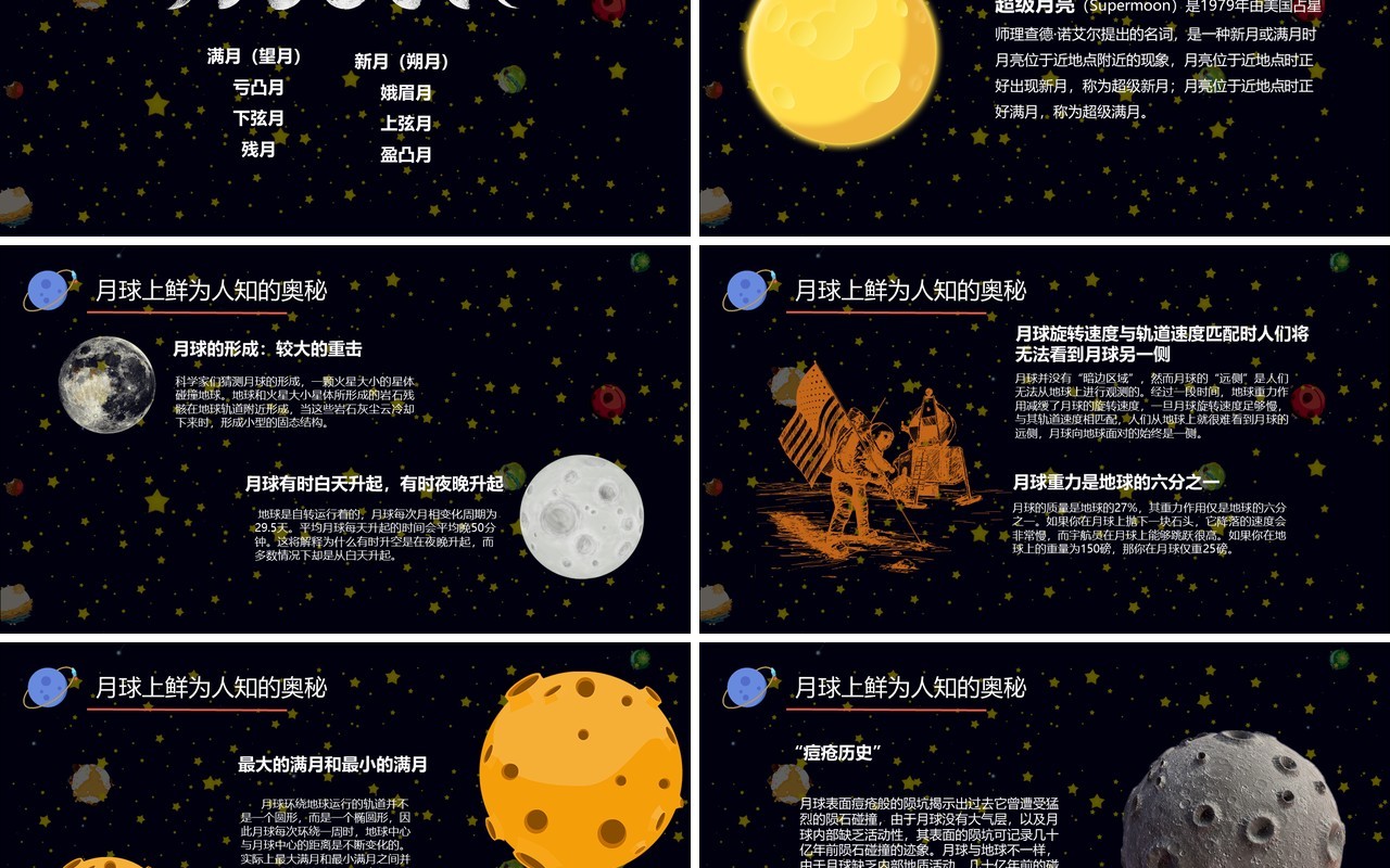 可爱卡通儿童天文教育课件PPT模板