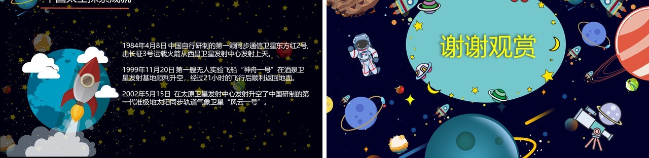 可爱卡通儿童天文教育课件PPT模板