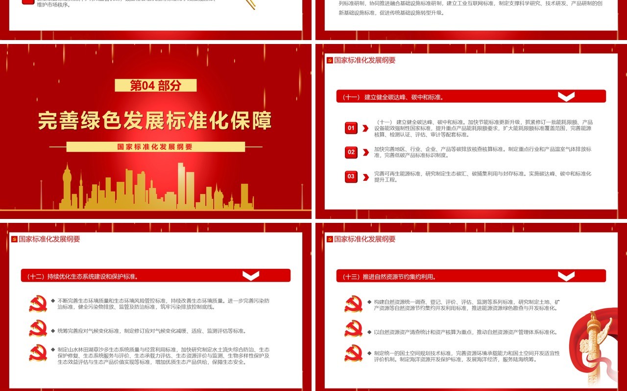 红色国家标准化发展纲要动态PPT模板