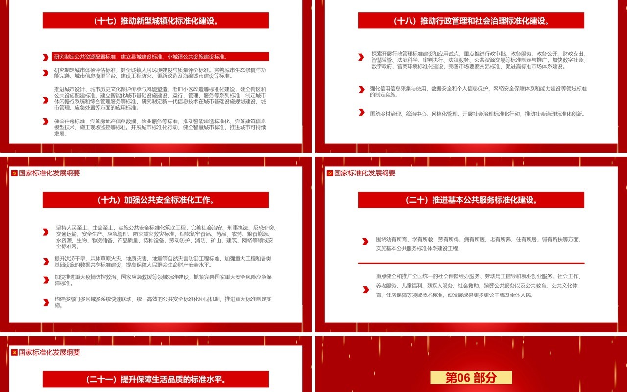 红色国家标准化发展纲要动态PPT模板