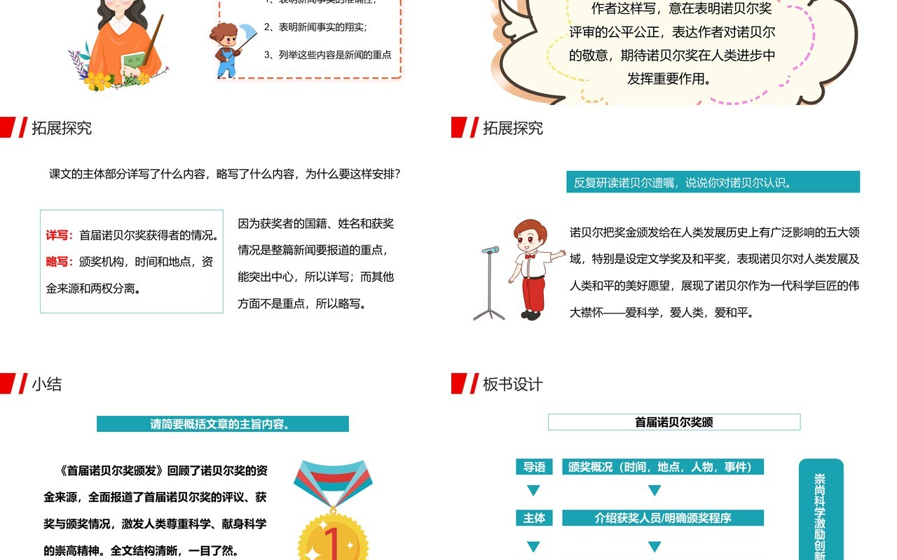 部编版八年级语文上册首届诺贝尔文学奖颁发课件PPT模板