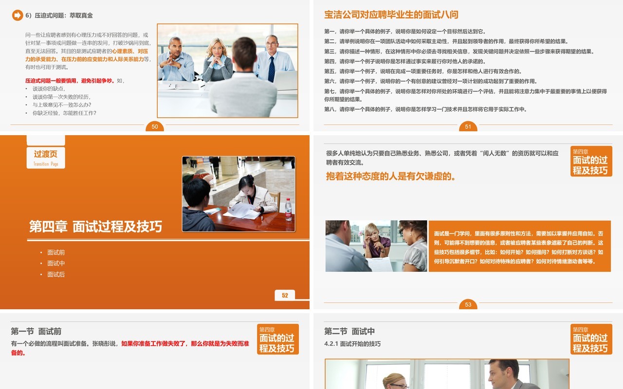 面试技巧PPT模板12