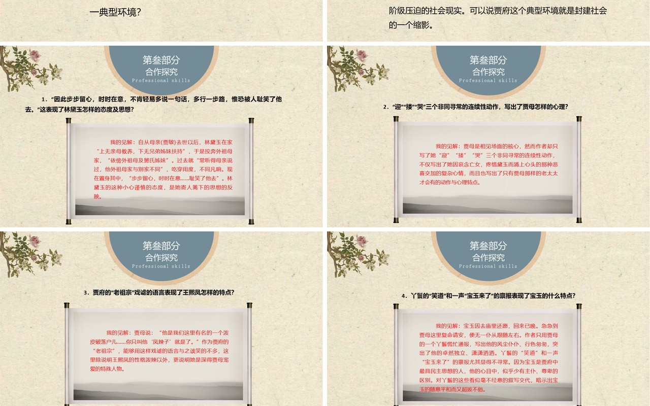 古典中国风红楼梦黛玉进贾府解读PPT模板