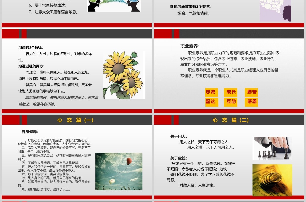 职业素养管理人员培训课程PPT课件模板