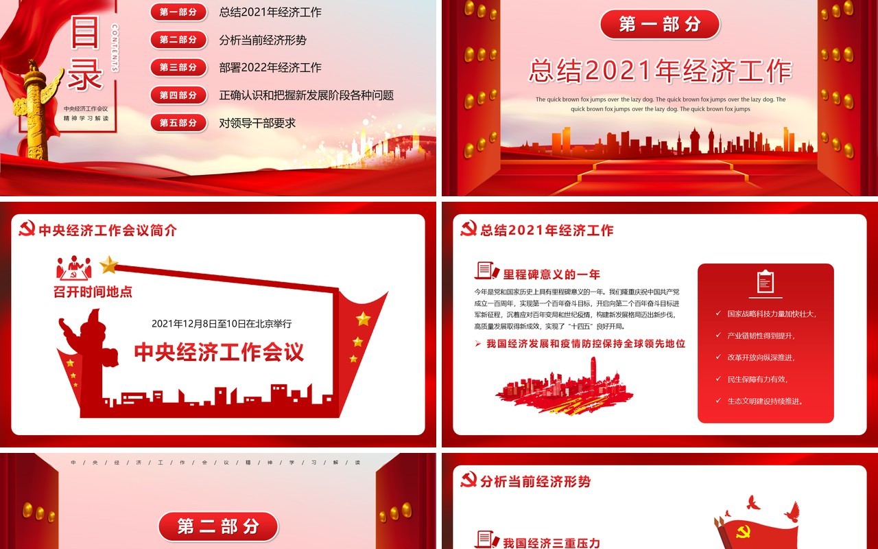 2021中央经济工作会议党课解读PPT模板