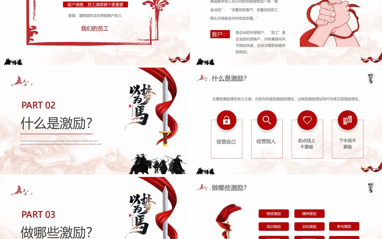 红色简约风如何激励团队企业培训PPT模板