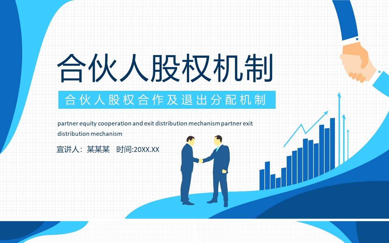 合伙人股权合作及退出分配机制动态PPT模板