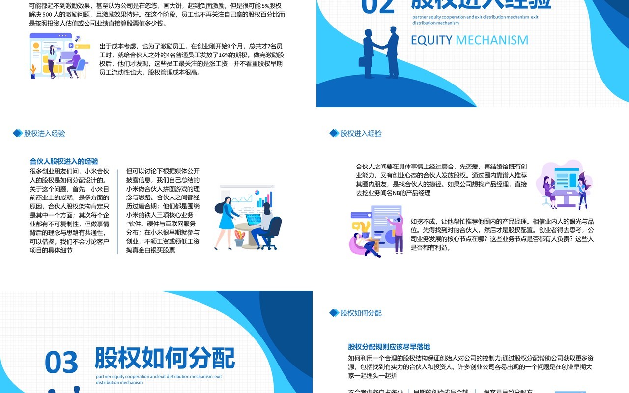 合伙人股权合作及退出分配机制动态PPT模板