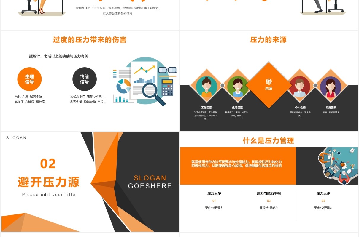 公司员工心理培训压力与情绪管理课件PPT模板