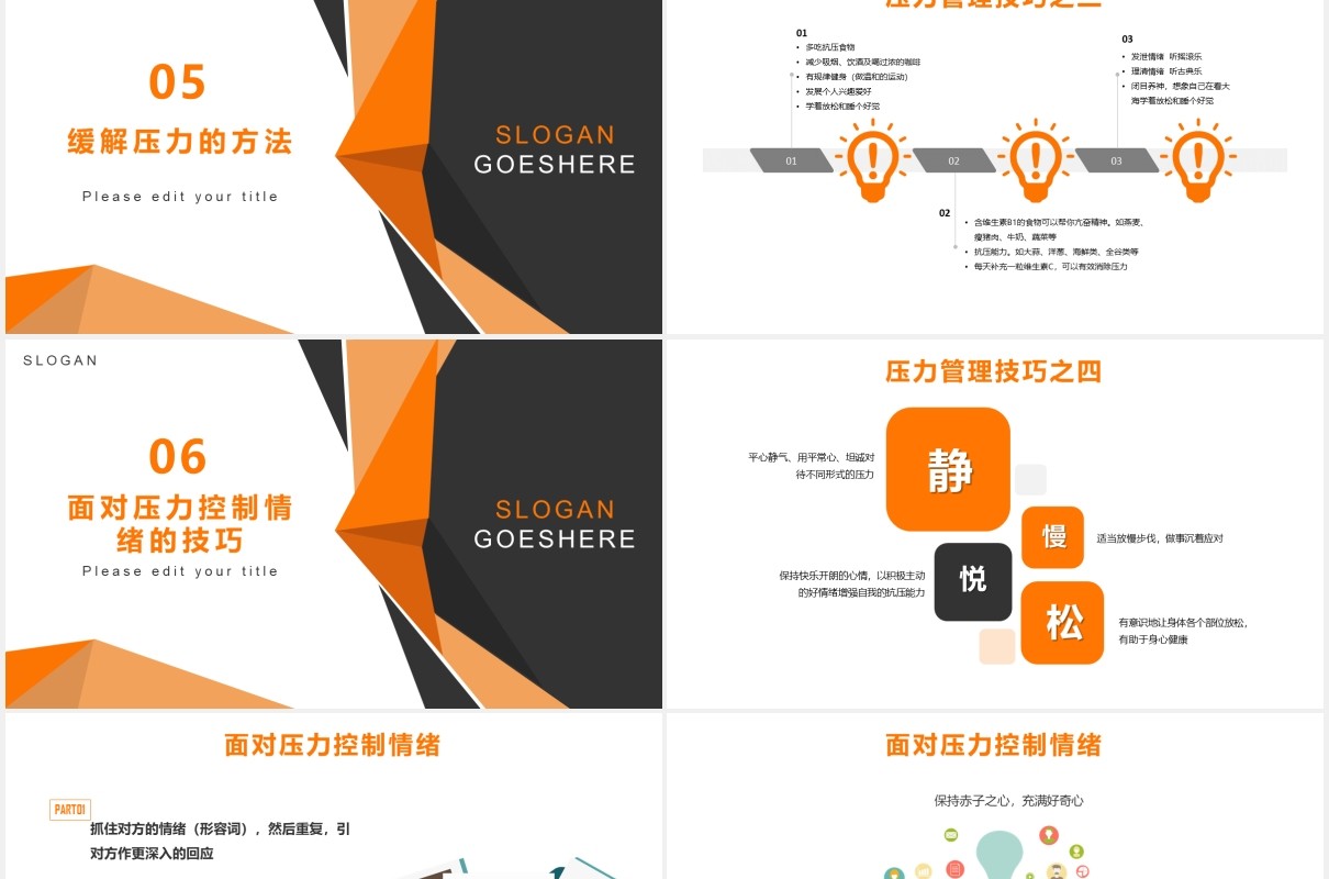 公司员工心理培训压力与情绪管理课件PPT模板