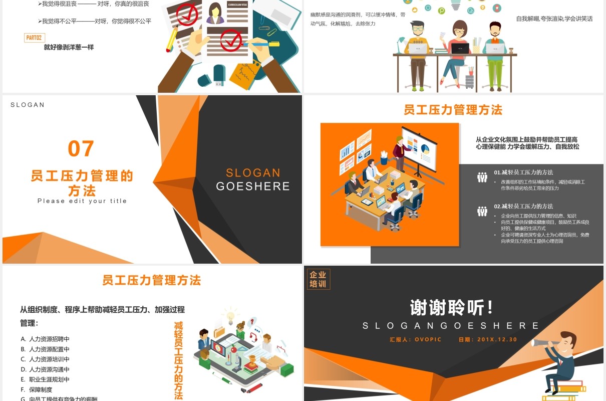 公司员工心理培训压力与情绪管理课件PPT模板