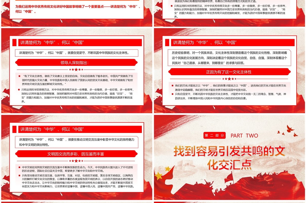 红色运用中华优秀传统文化讲好中国故事PPT模板