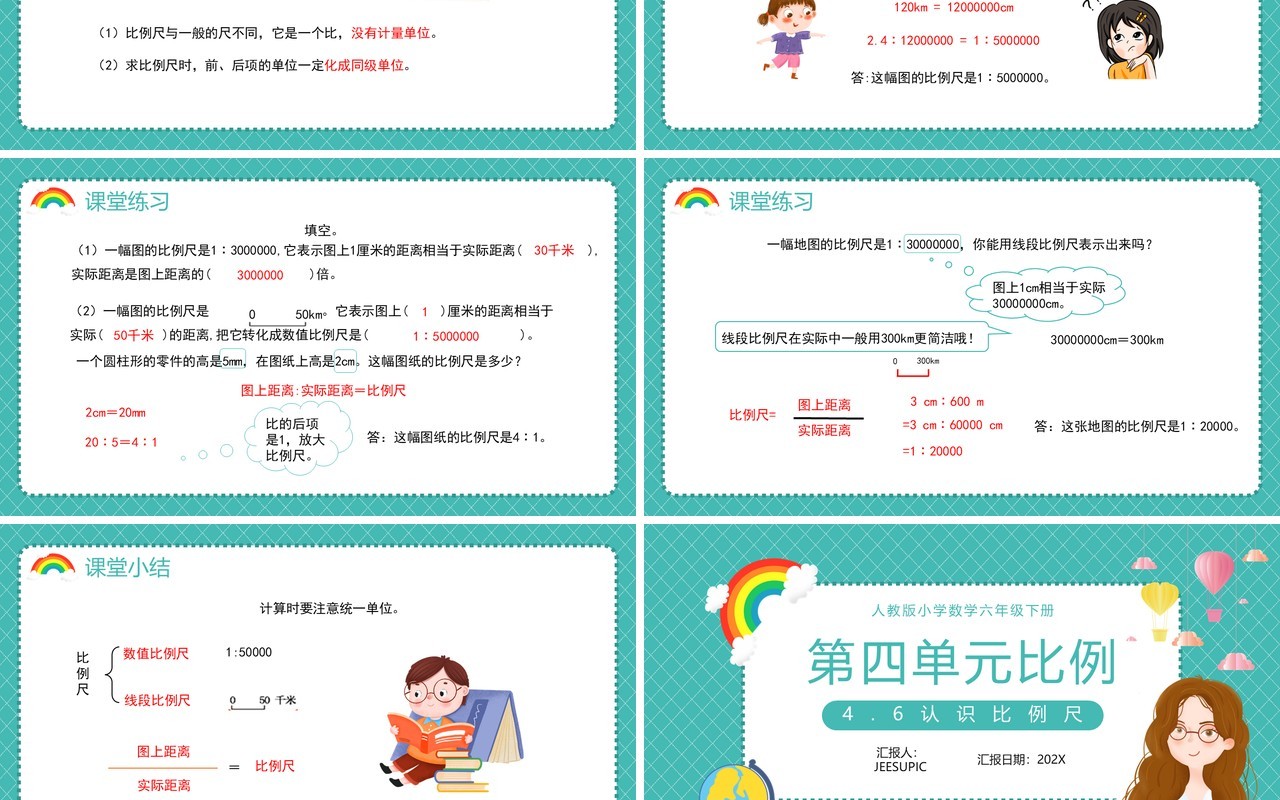 部编版六年级数学下册认识比例尺课件PPT模板