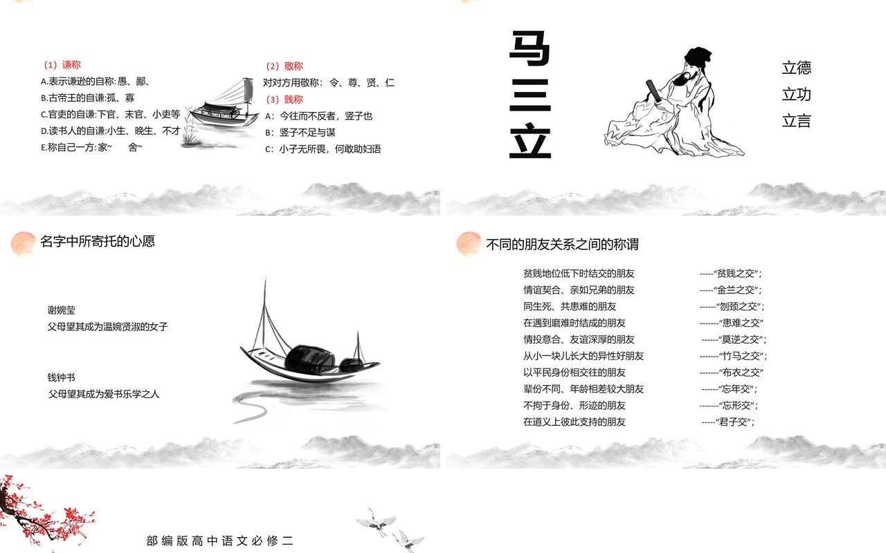 部编版高中语文必修二姓氏源流与文化寻根课件PPT模板