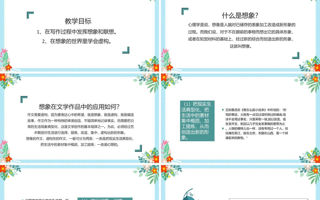 部编版高中语文必修二想象世界学习虚构课件PPT模板