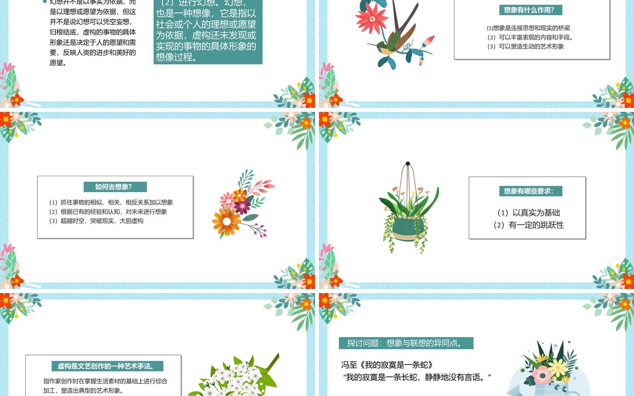 部编版高中语文必修二想象世界学习虚构课件PPT模板