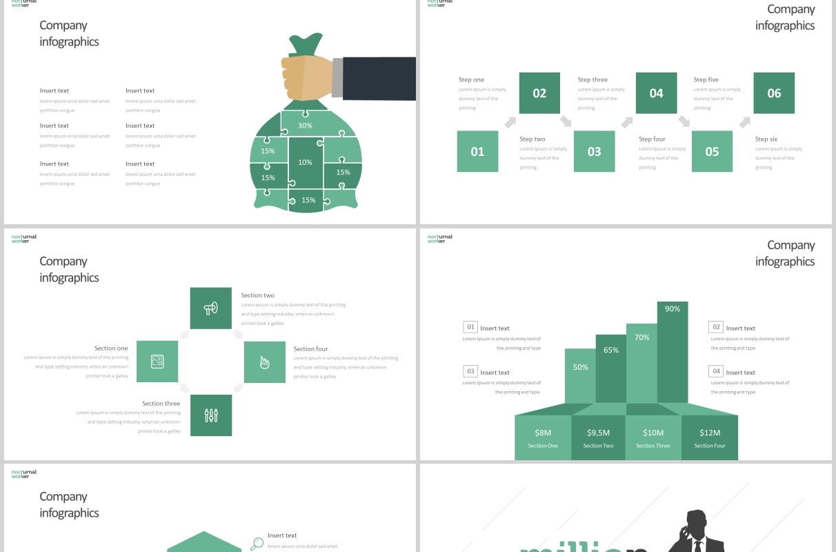 商务通用PPT模板版式设计Nocturnal Worker - Powerpoint Template