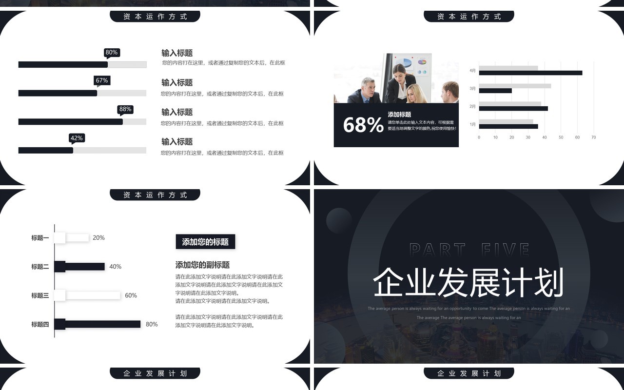 黑色简约风商业融资计划书PPT模板