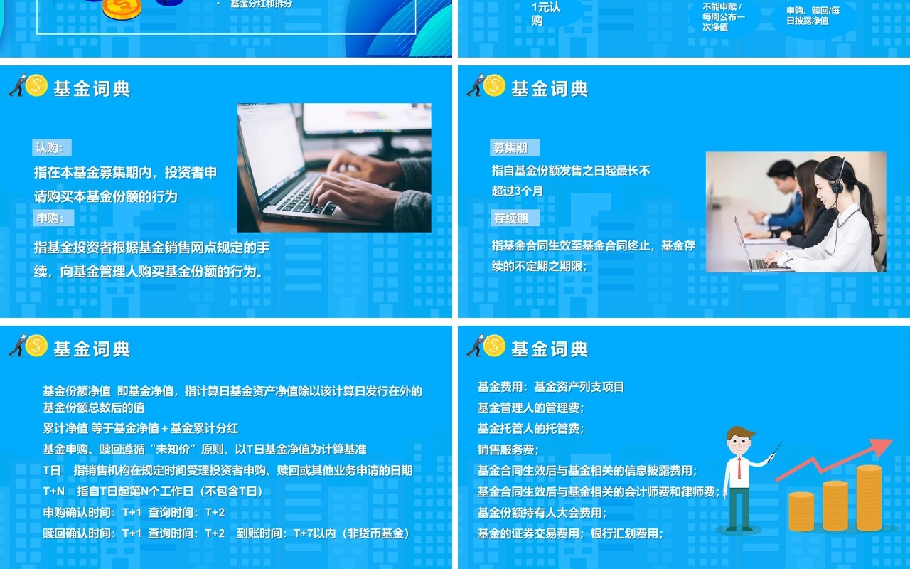 蓝色基金基础知识介绍讲解课件PPT模板