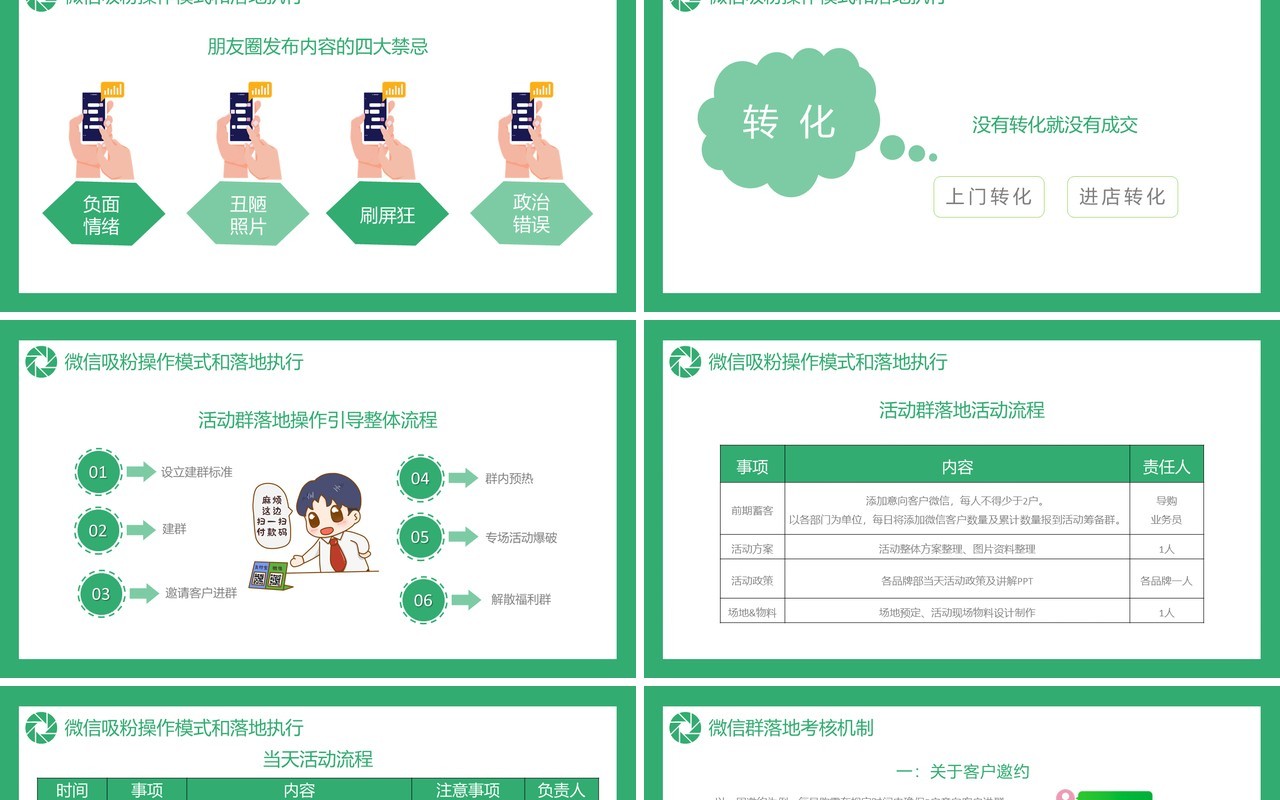 绿色简约新零售时代之微信营销方案通用PPT模板