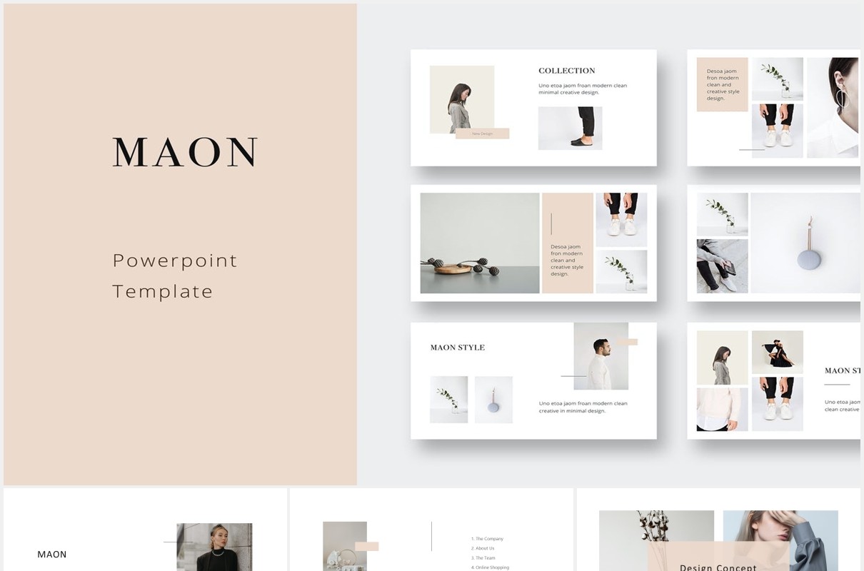 简约个人简历图文展示汇报PPT模板MAON - Powerpoint Template