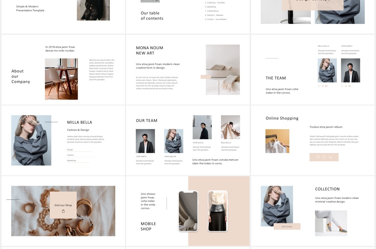 简约个人简历图文展示汇报PPT模板MAON - Powerpoint Template