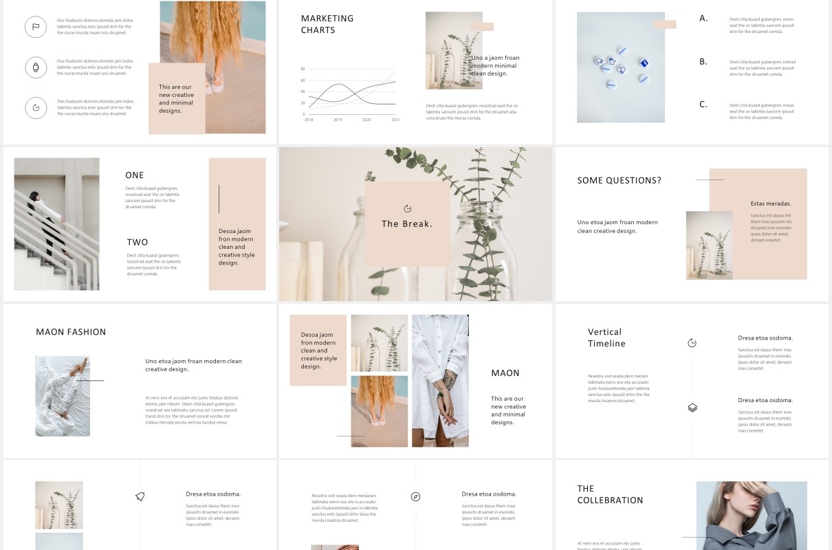 简约个人简历图文展示汇报PPT模板MAON - Powerpoint Template