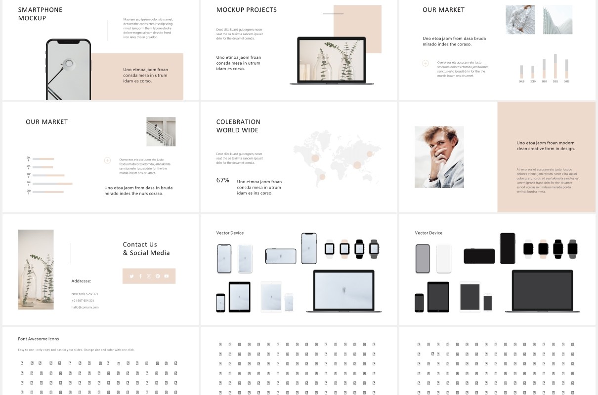 简约个人简历图文展示汇报PPT模板MAON - Powerpoint Template