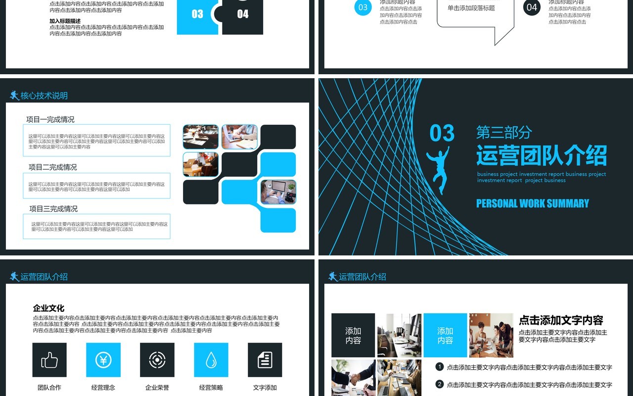 深色商务商业合作投资计划报告动态PPT模板