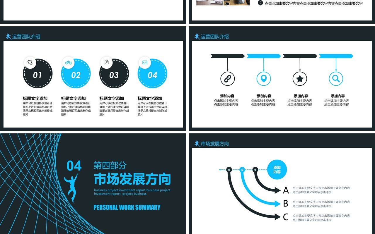 深色商务商业合作投资计划报告动态PPT模板