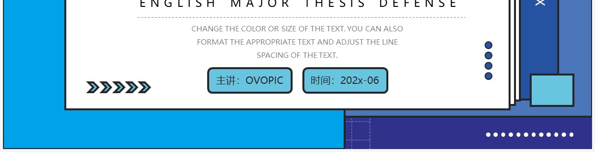 蓝色简约风英语专业论文答辩PPT通用模板