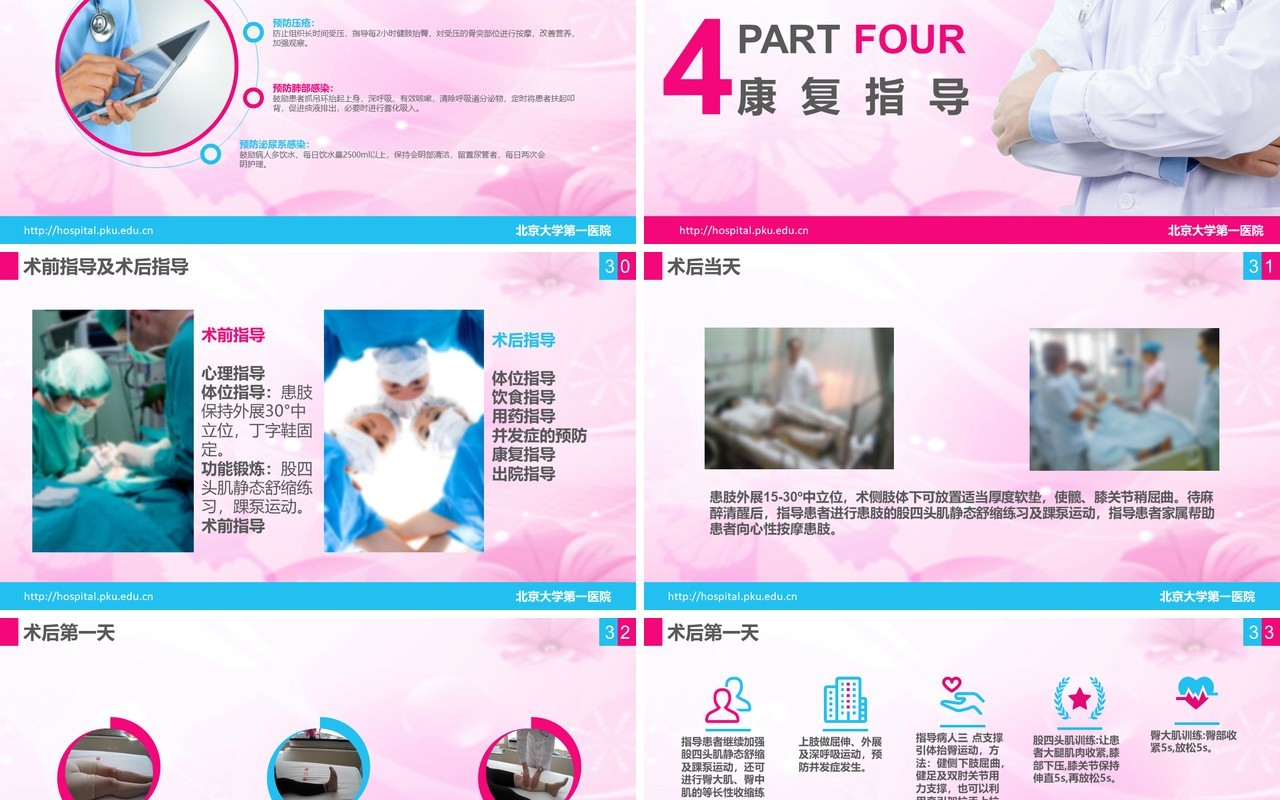 简洁医院医疗股骨颈骨折护理查房PPT模板